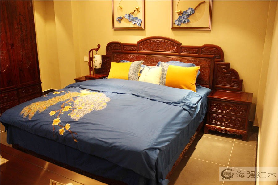 六合同春床 紅木家具圖片